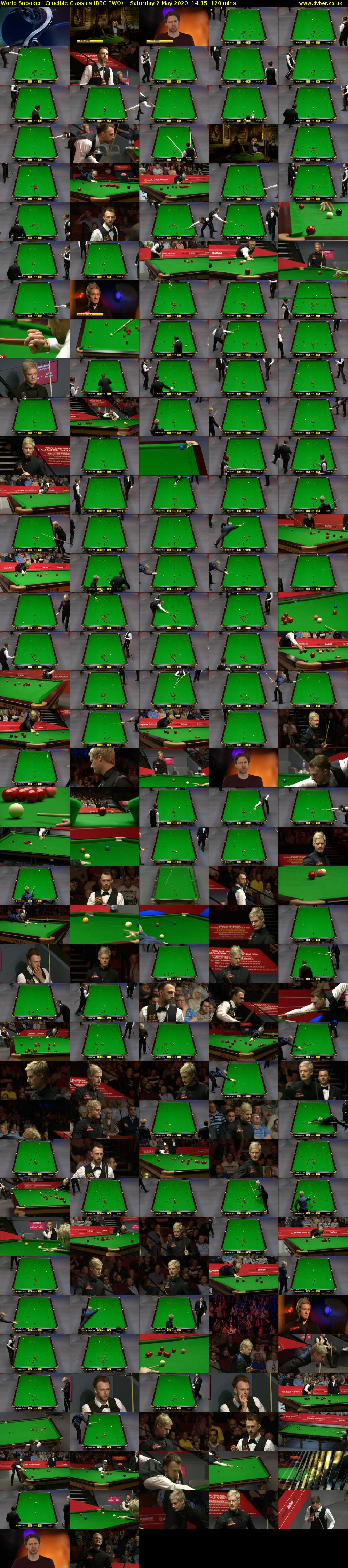 World Snooker: Crucible Classics (BBC TWO) Saturday 2 May 2020 14:15 - 16:15