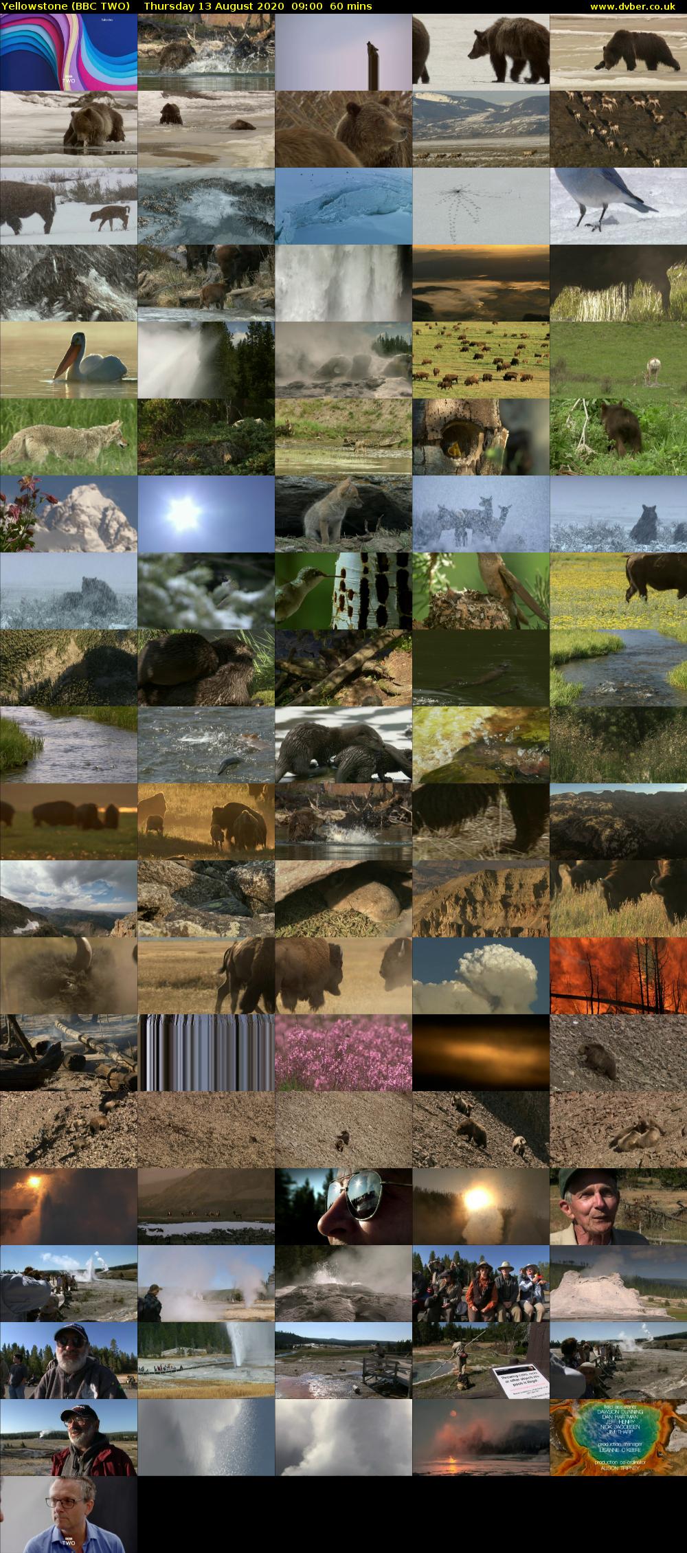 Yellowstone (BBC TWO) Thursday 13 August 2020 09:00 - 10:00