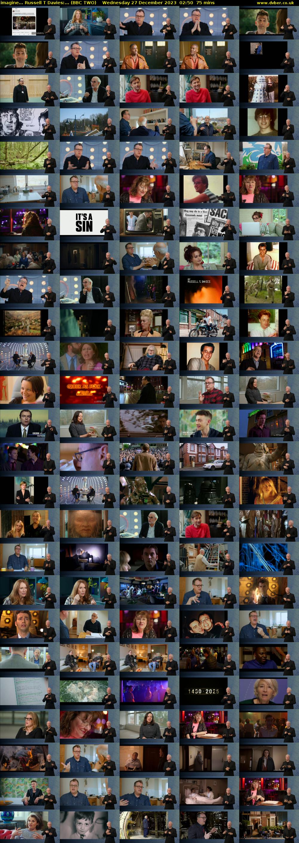 imagine... Russell T Davies:... (BBC TWO) Wednesday 27 December 2023 02:50 - 04:05