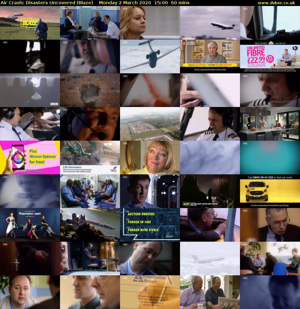 Air Crash: Disasters Uncovered (Blaze) Monday 2 March 2020 15:00 - 16:00