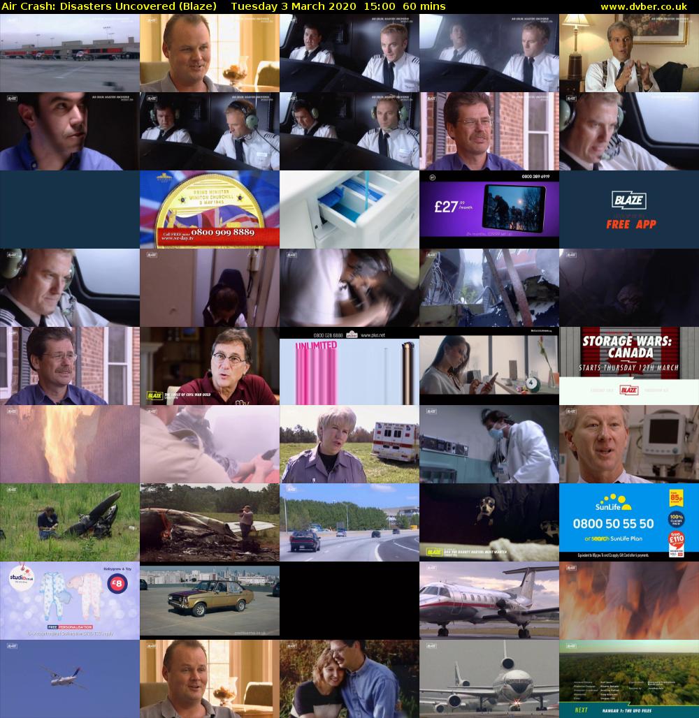Air Crash: Disasters Uncovered (Blaze) Tuesday 3 March 2020 15:00 - 16:00