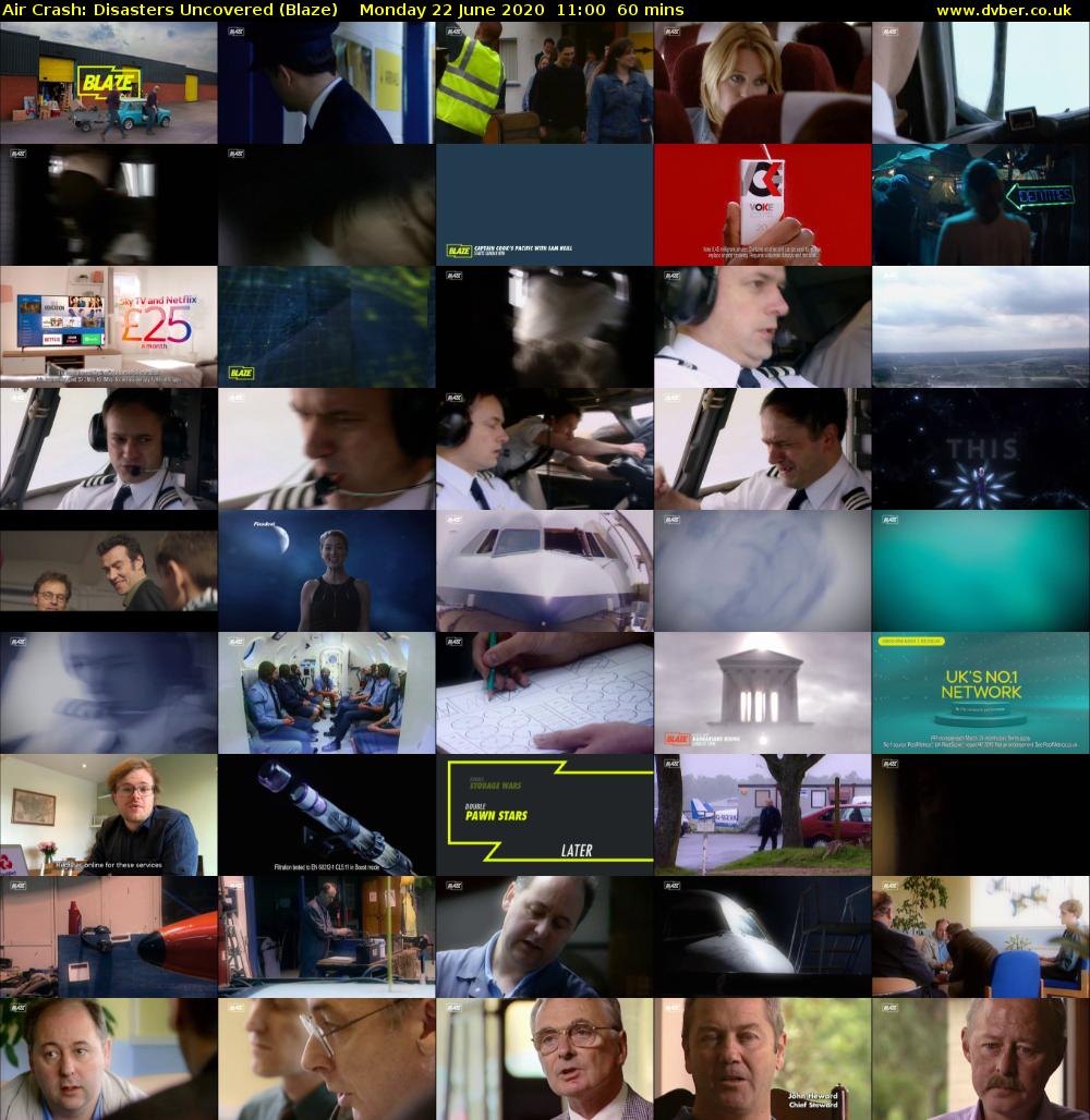 Air Crash: Disasters Uncovered (Blaze) Monday 22 June 2020 11:00 - 12:00