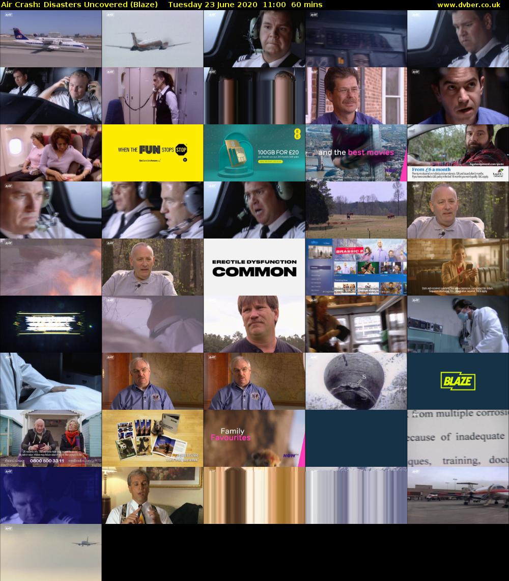 Air Crash: Disasters Uncovered (Blaze) Tuesday 23 June 2020 11:00 - 12:00