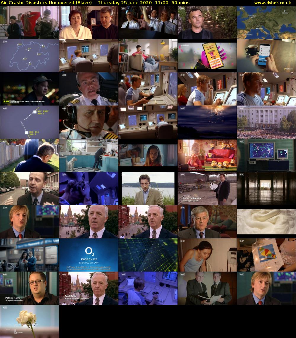 Air Crash: Disasters Uncovered (Blaze) Thursday 25 June 2020 11:00 - 12:00