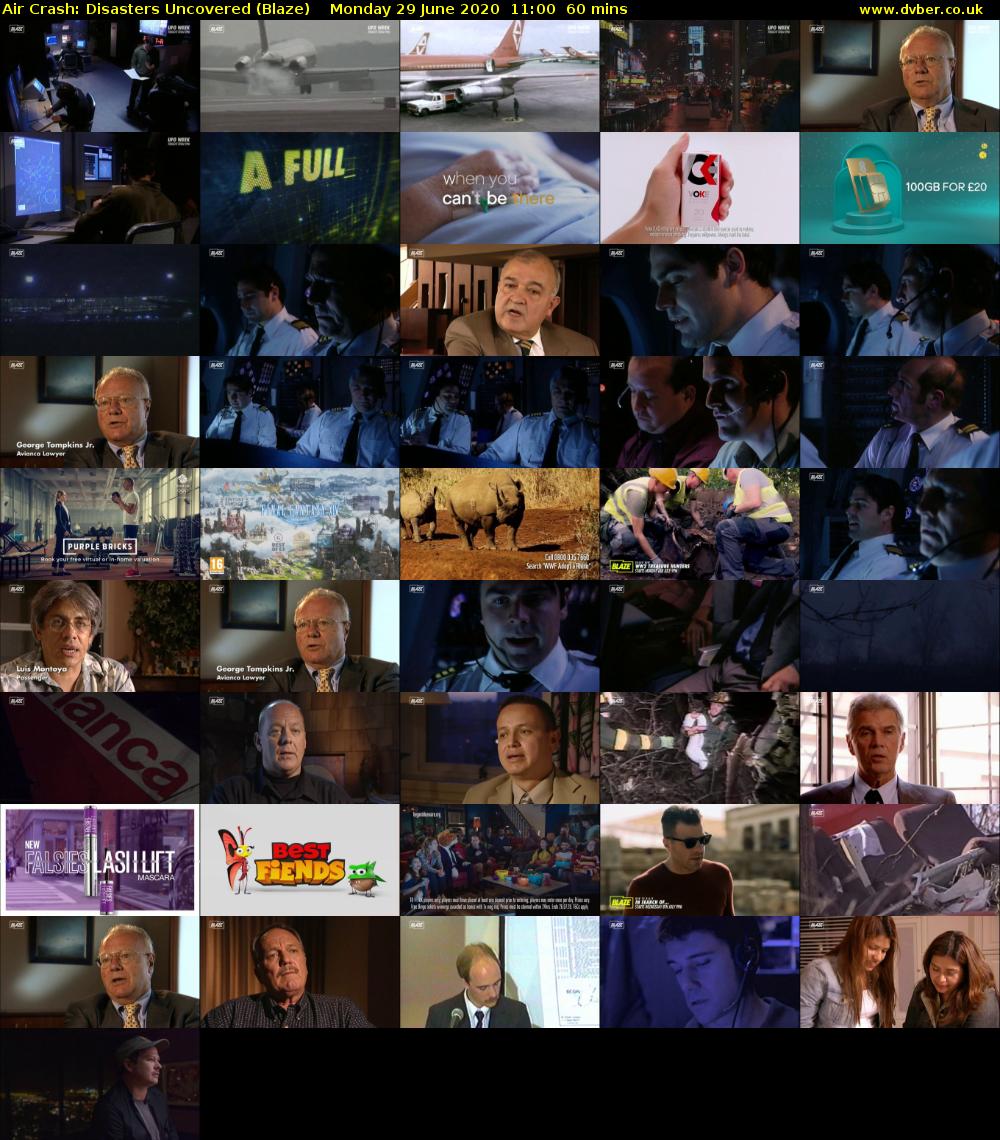 Air Crash: Disasters Uncovered (Blaze) Monday 29 June 2020 11:00 - 12:00