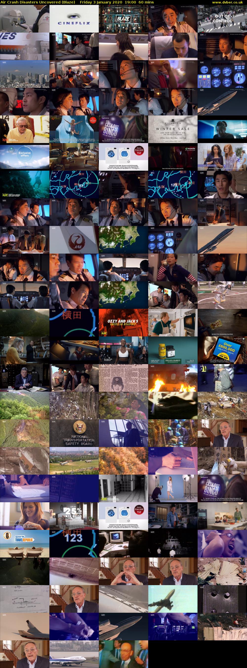 Air Crash Disasters Uncovered (Blaze) Friday 3 January 2020 19:00 - 20:00