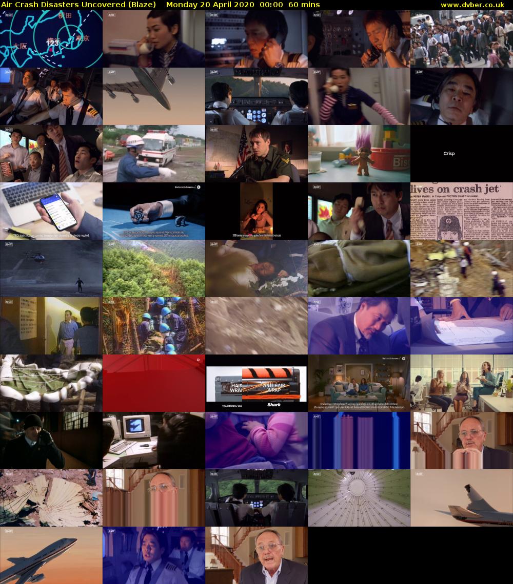 Air Crash Disasters Uncovered (Blaze) Monday 20 April 2020 00:00 - 01:00