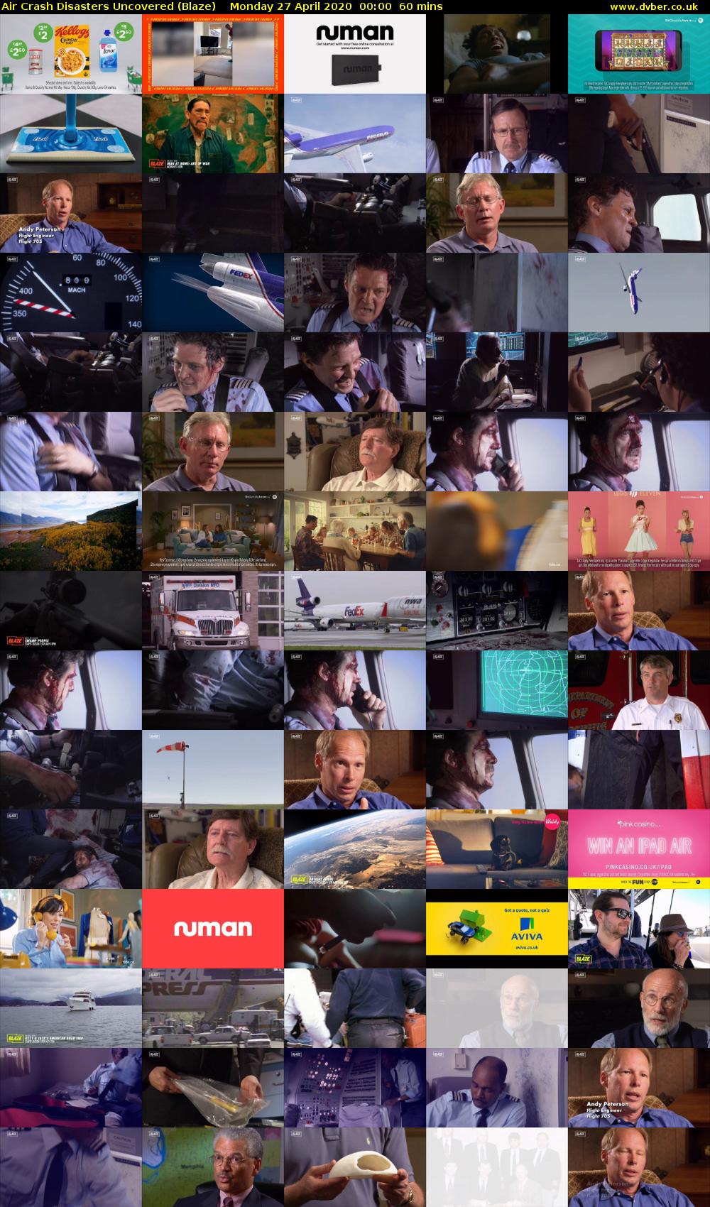 Air Crash Disasters Uncovered (Blaze) Monday 27 April 2020 00:00 - 01:00
