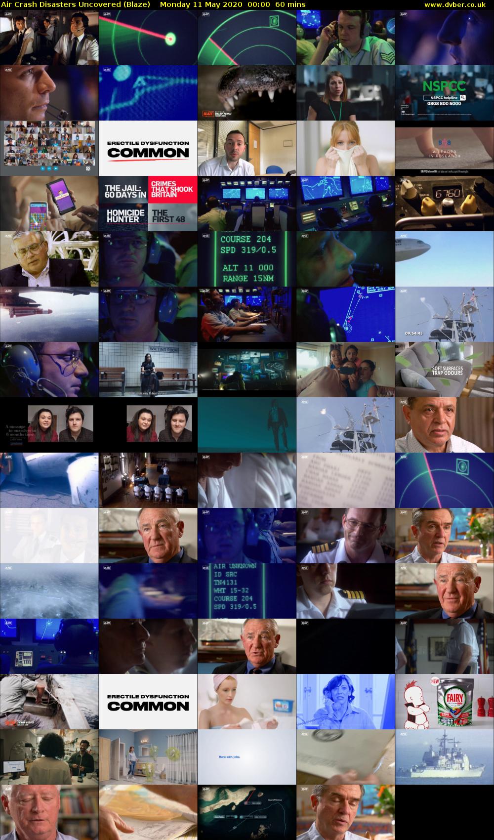 Air Crash Disasters Uncovered (Blaze) Monday 11 May 2020 00:00 - 01:00