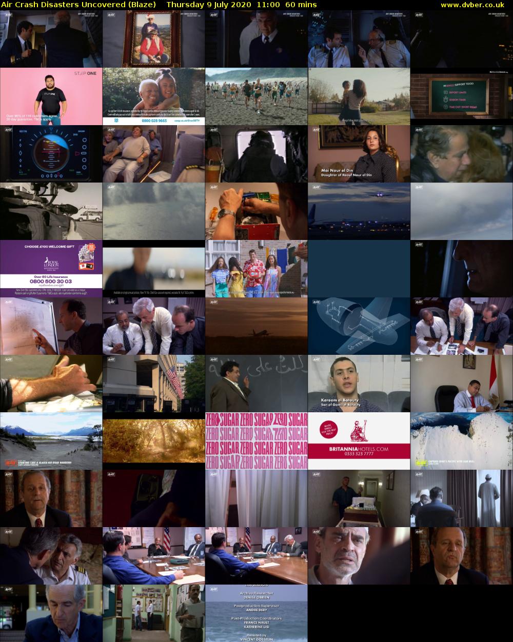 Air Crash Disasters Uncovered (Blaze) Thursday 9 July 2020 11:00 - 12:00