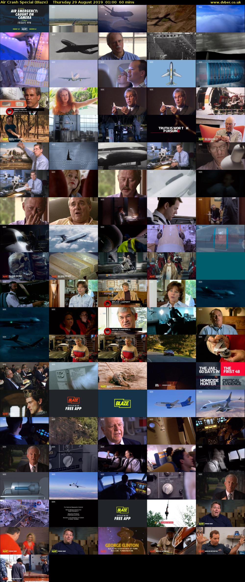 Air Crash Special (Blaze) Thursday 29 August 2019 01:00 - 02:00
