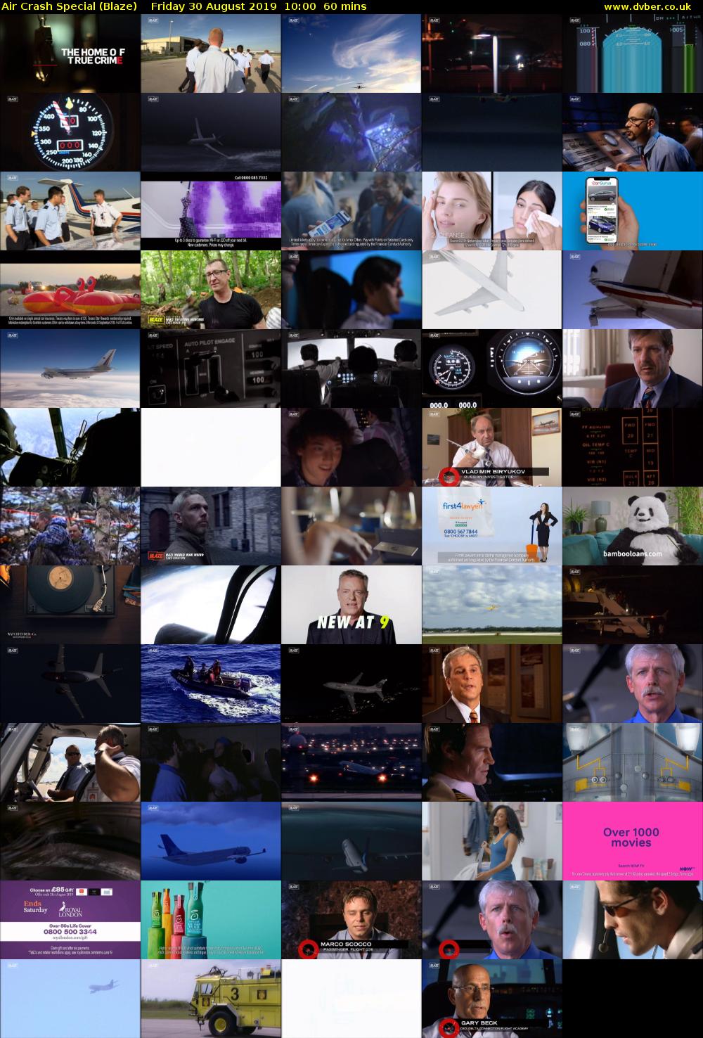 Air Crash Special (Blaze) Friday 30 August 2019 10:00 - 11:00