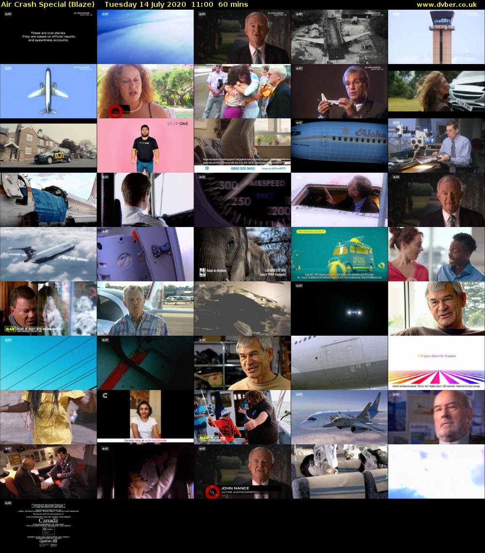 Air Crash Special (Blaze) Tuesday 14 July 2020 11:00 - 12:00