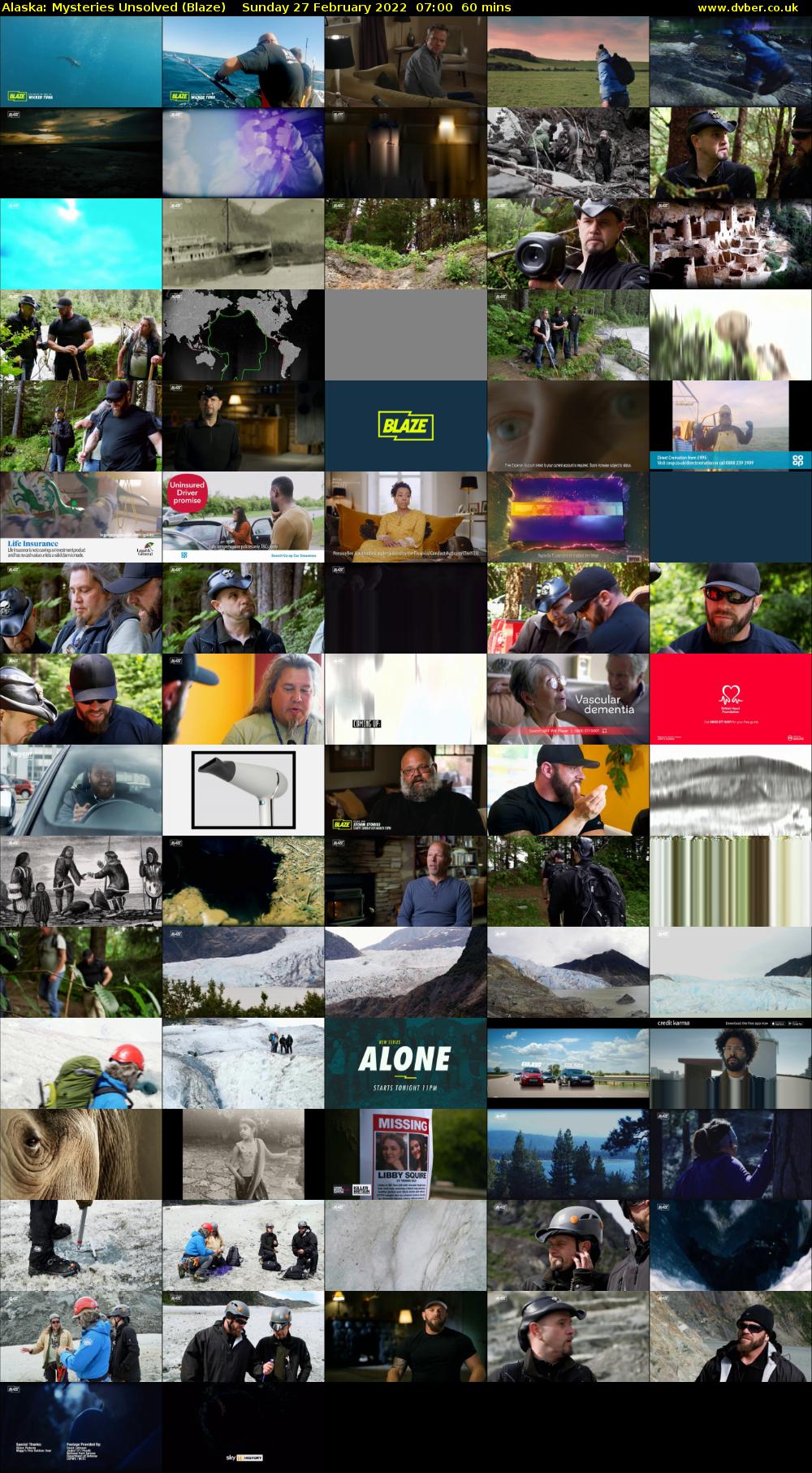 Alaska: Mysteries Unsolved (Blaze) Sunday 27 February 2022 07:00 - 08:00