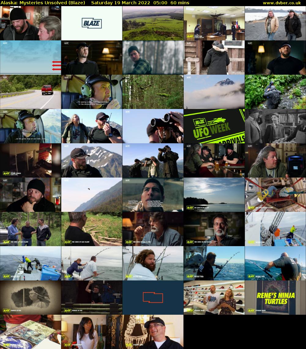 Alaska: Mysteries Unsolved (Blaze) Saturday 19 March 2022 05:00 - 06:00