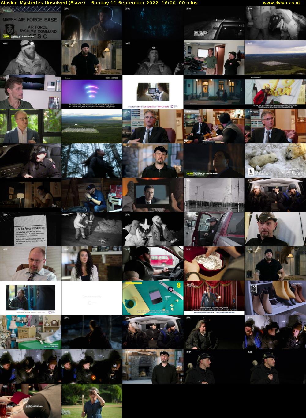 Alaska: Mysteries Unsolved (Blaze) Sunday 11 September 2022 16:00 - 17:00