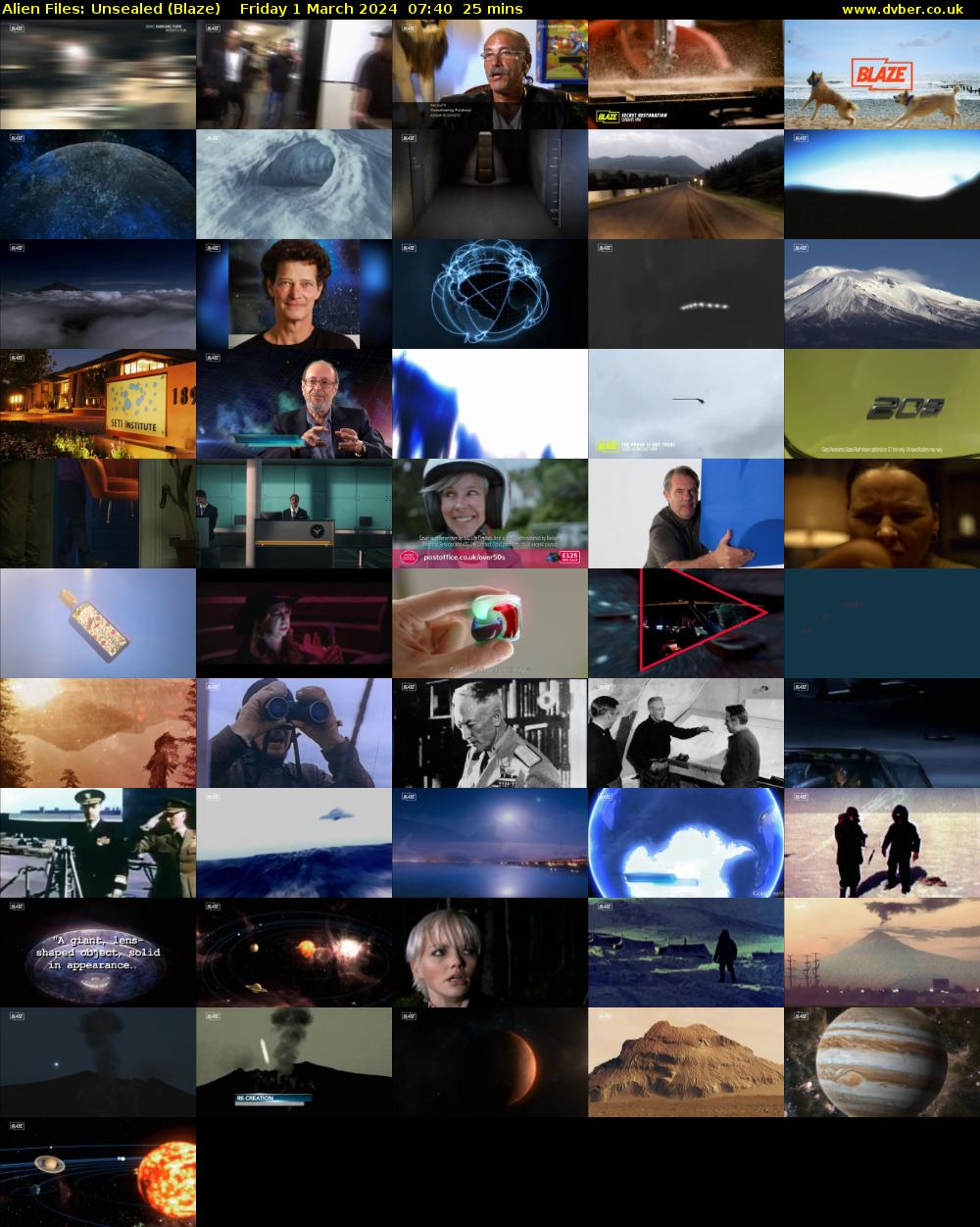 Alien Files: Unsealed (Blaze) Friday 1 March 2024 07:40 - 08:05