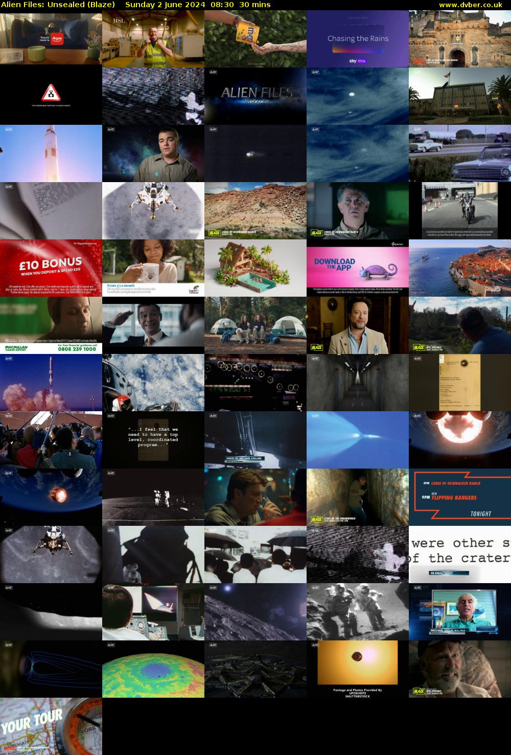 Alien Files: Unsealed (Blaze) Sunday 2 June 2024 08:30 - 09:00