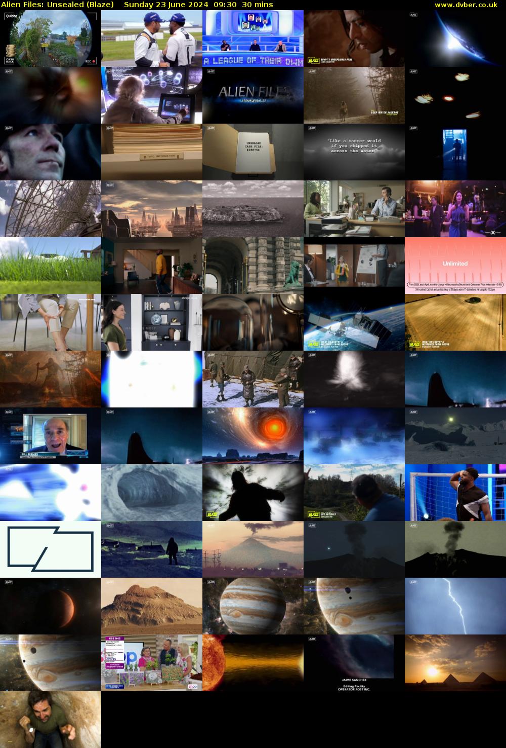 Alien Files: Unsealed (Blaze) Sunday 23 June 2024 09:30 - 10:00