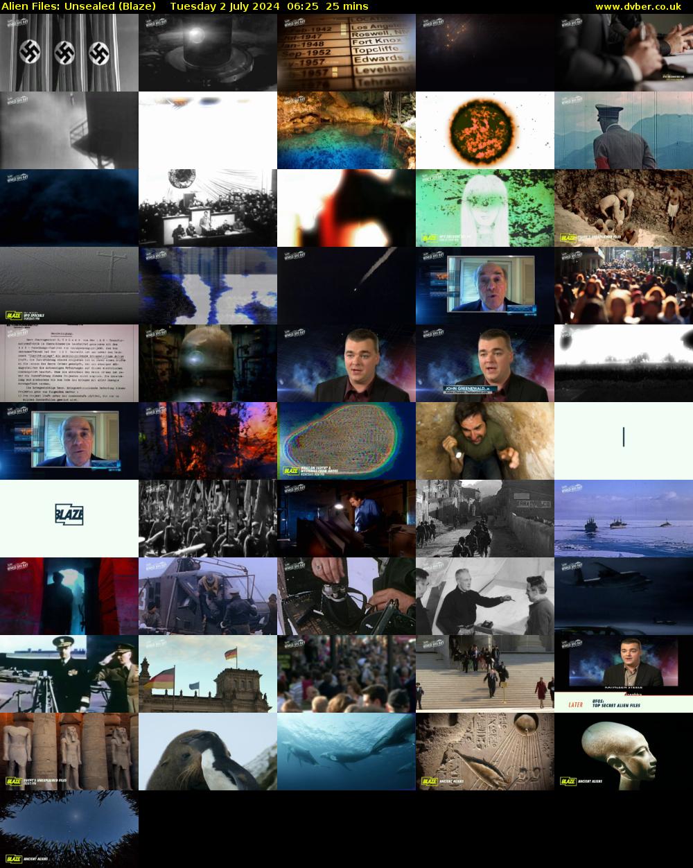 Alien Files: Unsealed (Blaze) Tuesday 2 July 2024 06:25 - 06:50