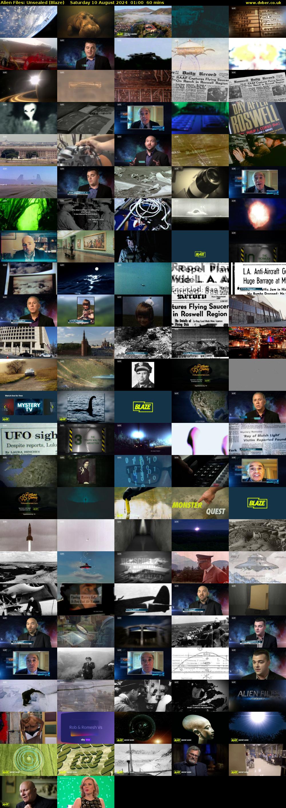 Alien Files: Unsealed (Blaze) Saturday 10 August 2024 01:00 - 02:00