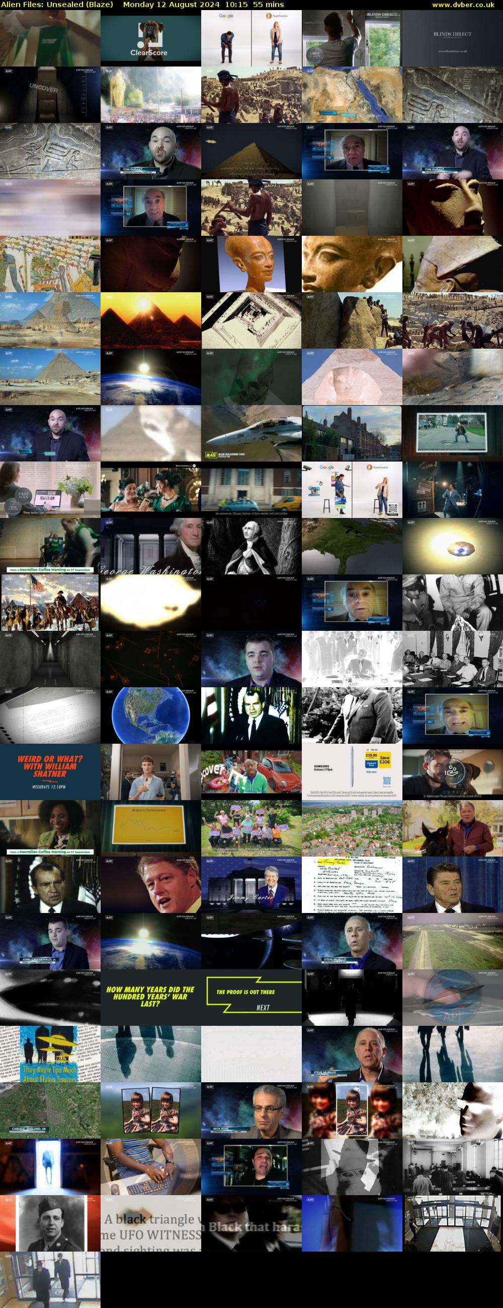 Alien Files: Unsealed (Blaze) Monday 12 August 2024 10:15 - 11:10