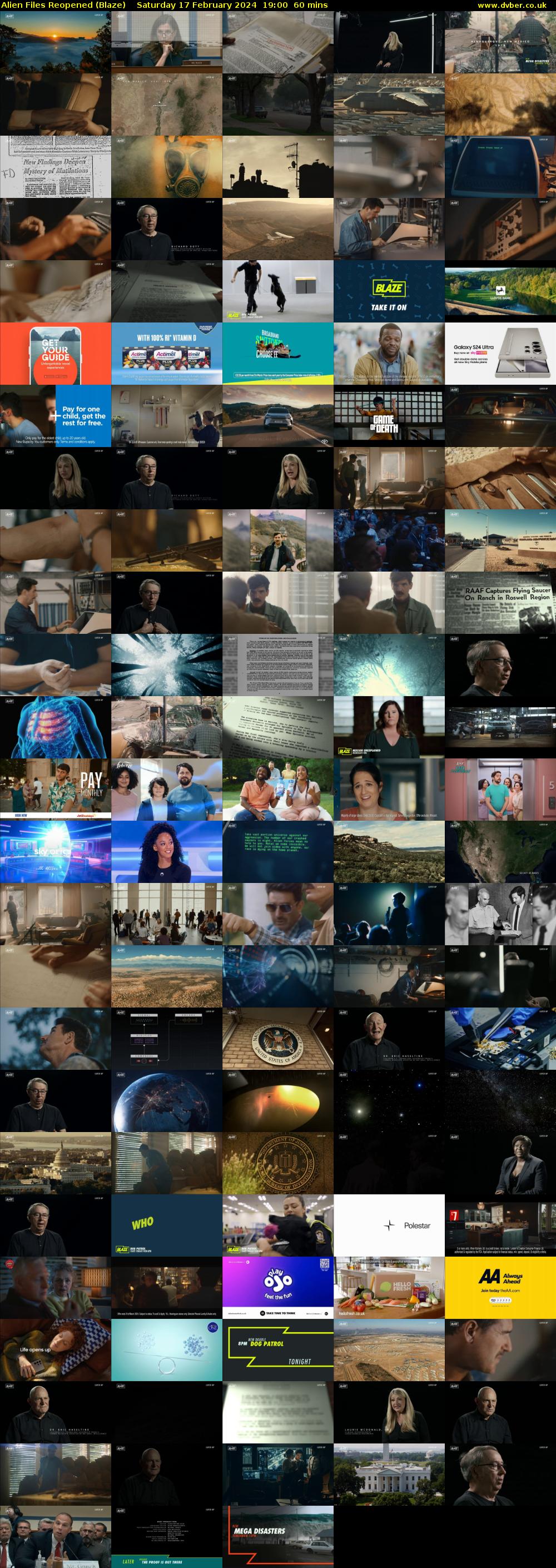Alien Files Reopened (Blaze) Saturday 17 February 2024 19:00 - 20:00