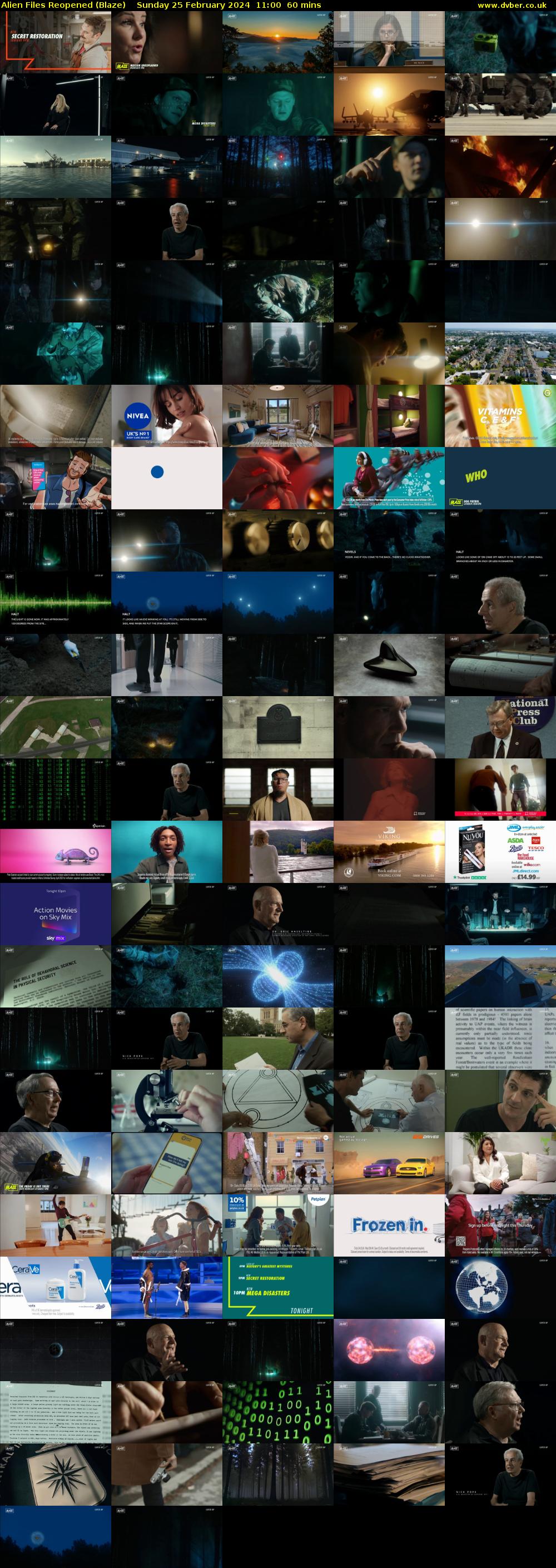 Alien Files Reopened (Blaze) Sunday 25 February 2024 11:00 - 12:00