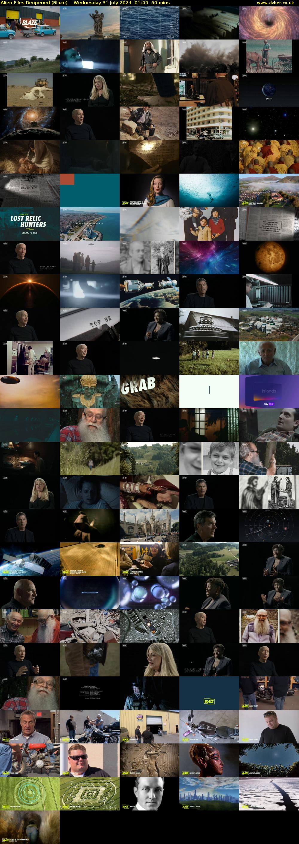 Alien Files Reopened (Blaze) Wednesday 31 July 2024 01:00 - 02:00