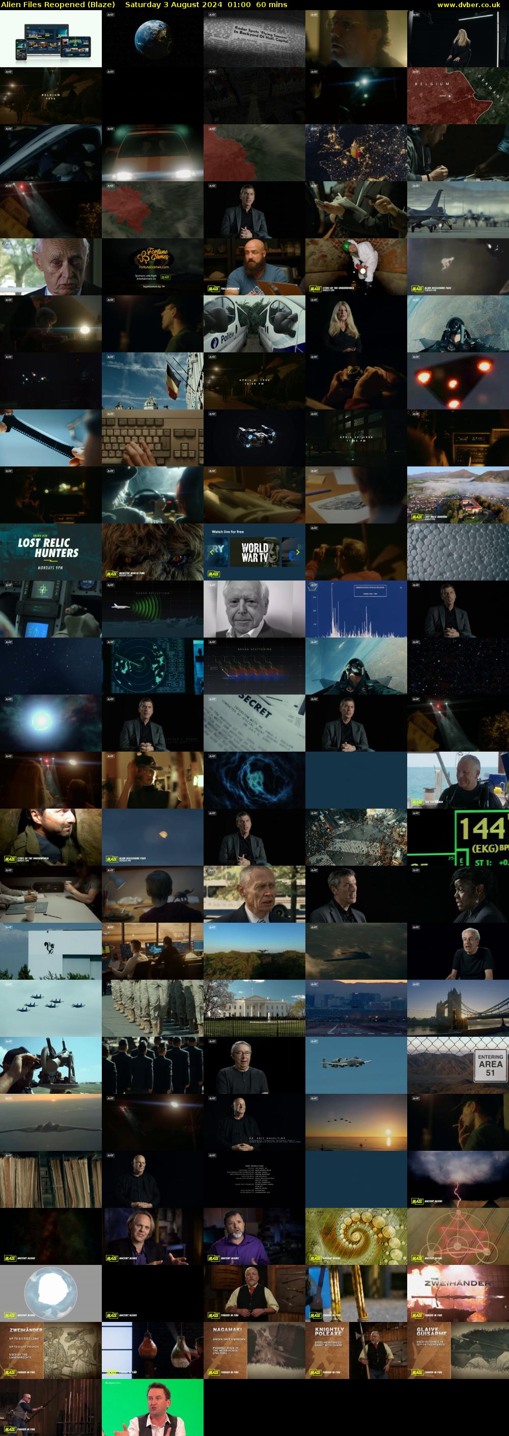 Alien Files Reopened (Blaze) Saturday 3 August 2024 01:00 - 02:00