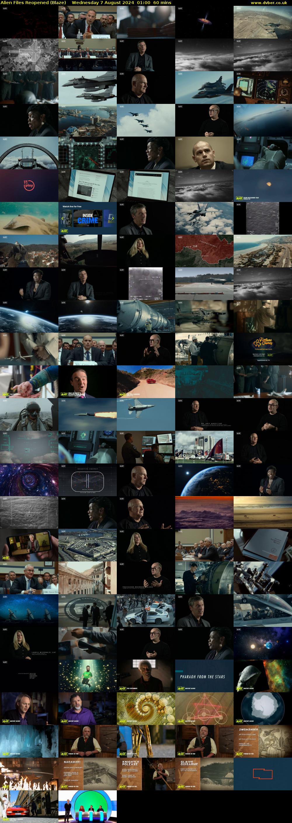 Alien Files Reopened (Blaze) Wednesday 7 August 2024 01:00 - 02:00
