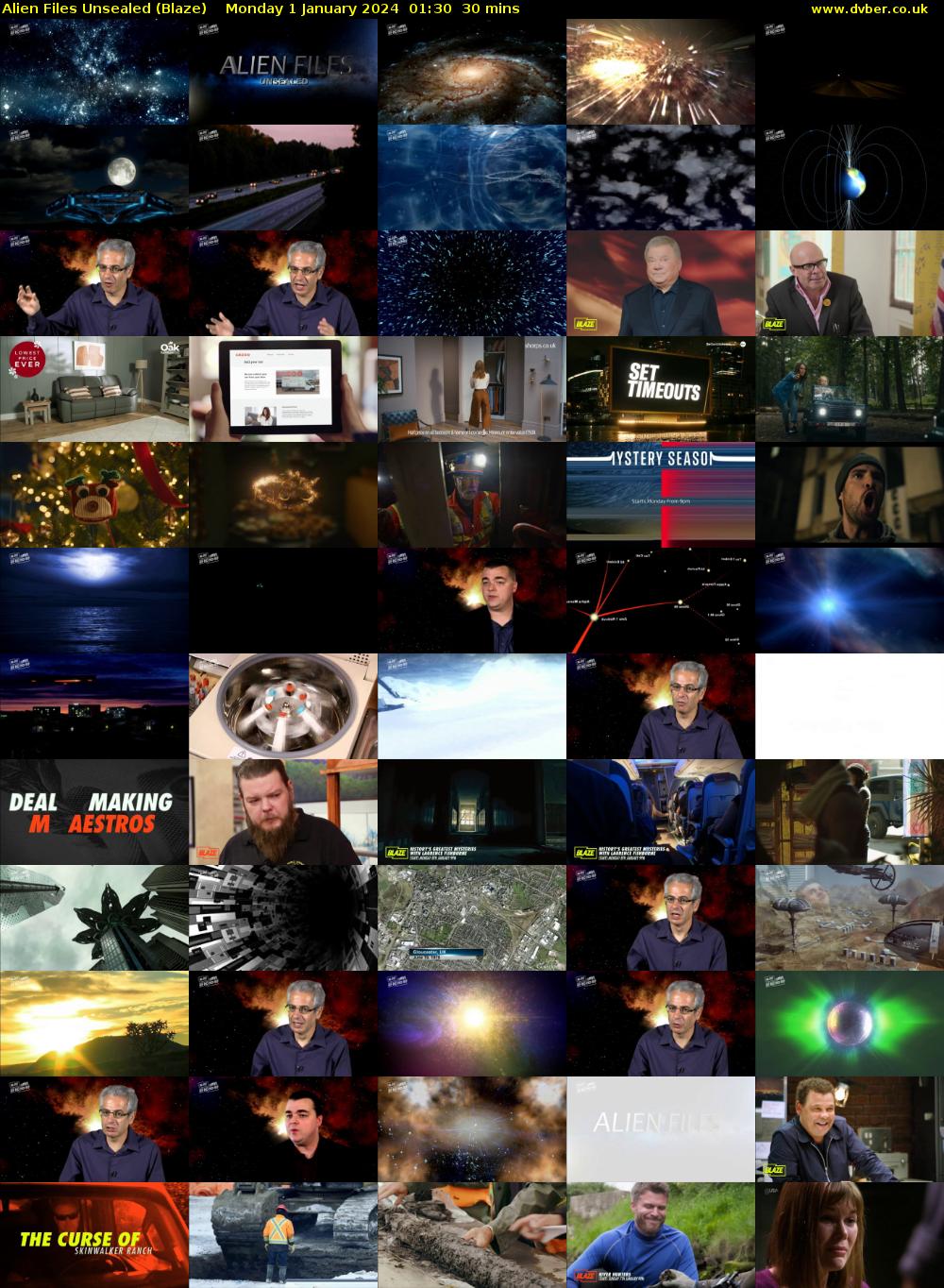 Alien Files Unsealed (Blaze) Monday 1 January 2024 01:30 - 02:00