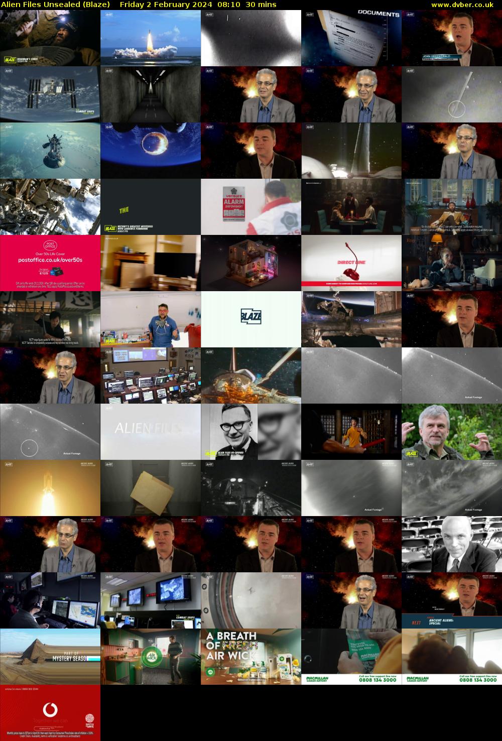 Alien Files Unsealed (Blaze) Friday 2 February 2024 08:10 - 08:40
