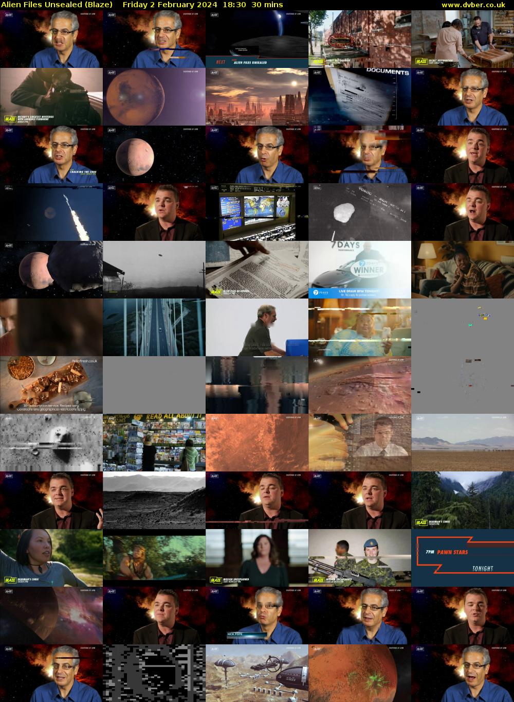 Alien Files Unsealed (Blaze) Friday 2 February 2024 18:30 - 19:00