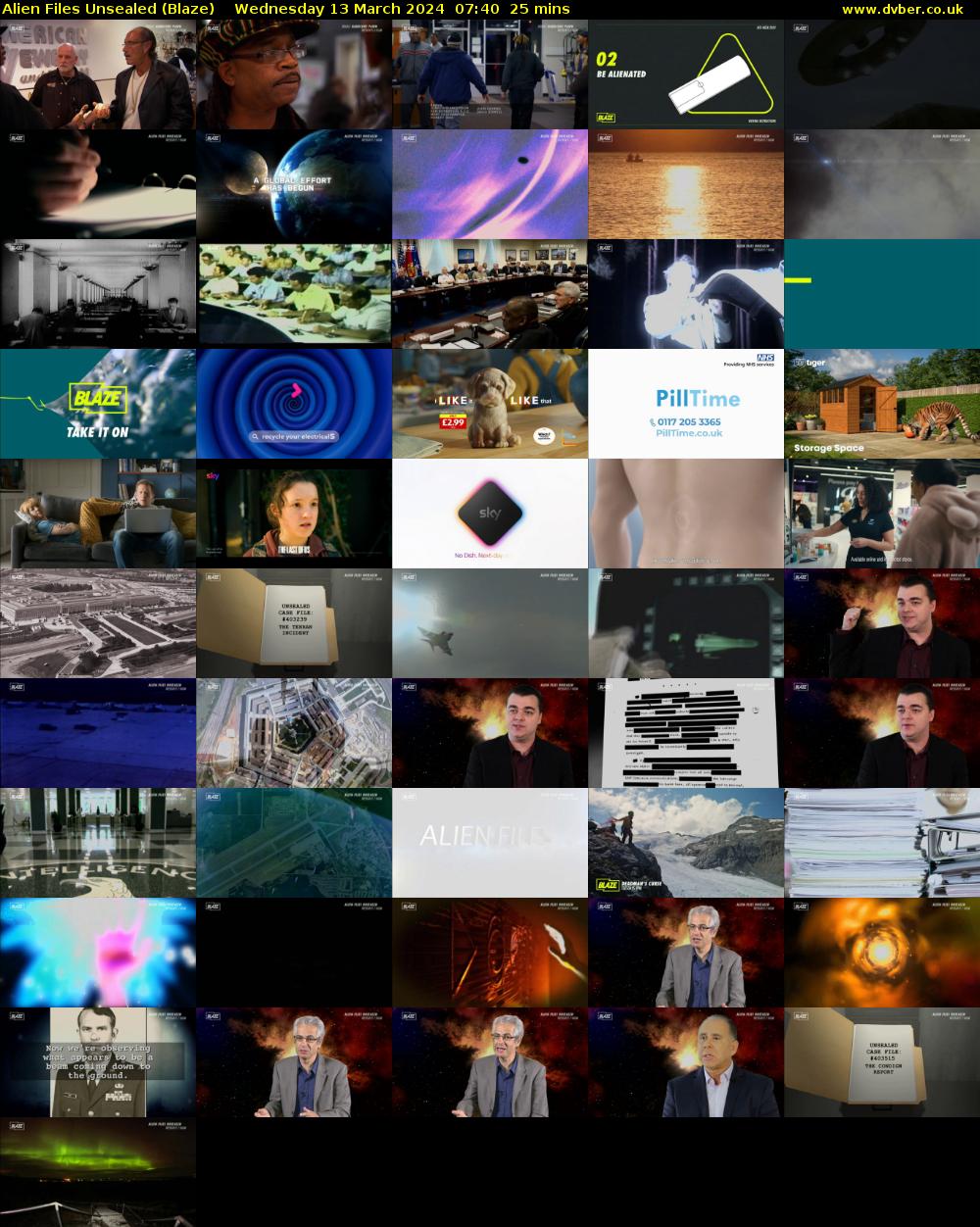 Alien Files Unsealed (Blaze) Wednesday 13 March 2024 07:40 - 08:05
