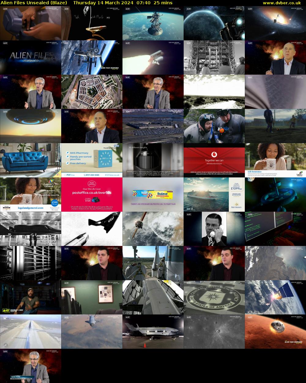 Alien Files Unsealed (Blaze) Thursday 14 March 2024 07:40 - 08:05