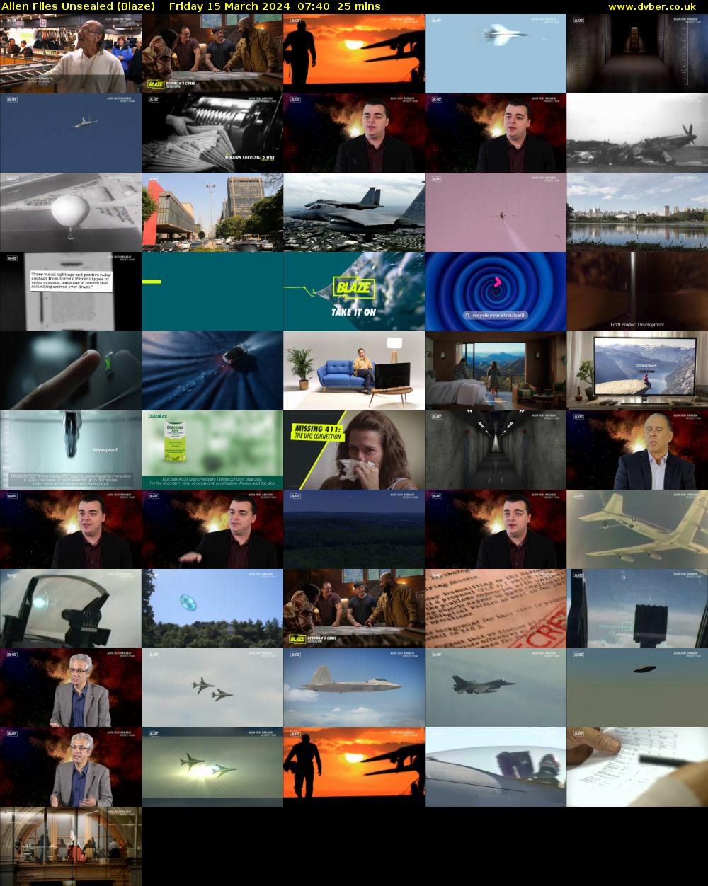 Alien Files Unsealed (Blaze) Friday 15 March 2024 07:40 - 08:05