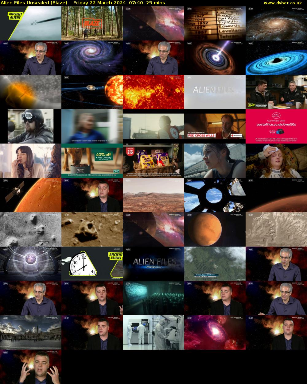Alien Files Unsealed (Blaze) Friday 22 March 2024 07:40 - 08:05