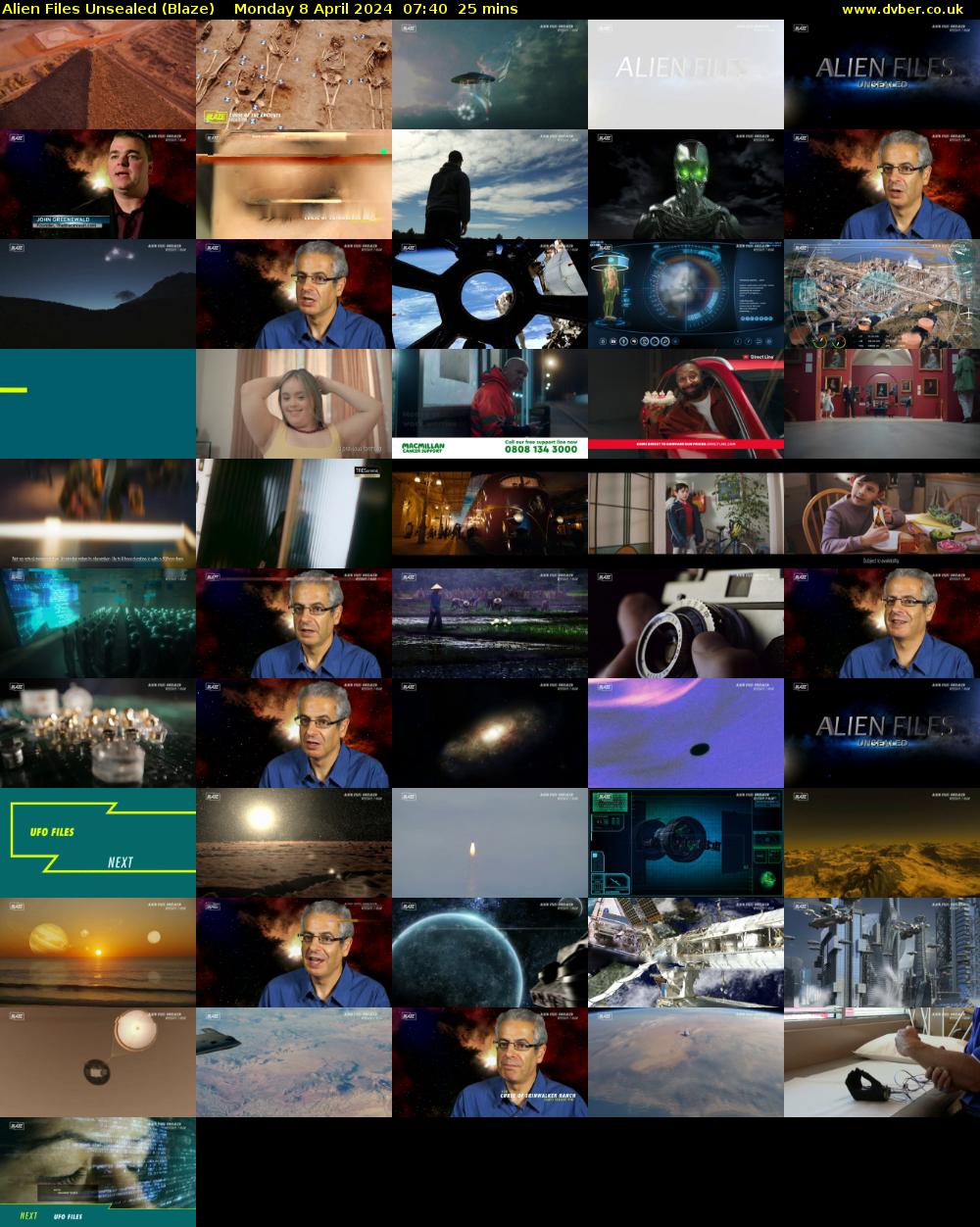 Alien Files Unsealed (Blaze) Monday 8 April 2024 07:40 - 08:05