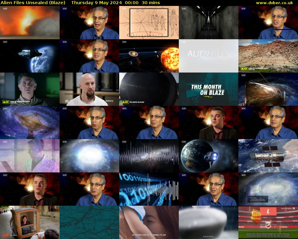 Alien Files Unsealed (Blaze) Thursday 9 May 2024 00:00 - 00:30
