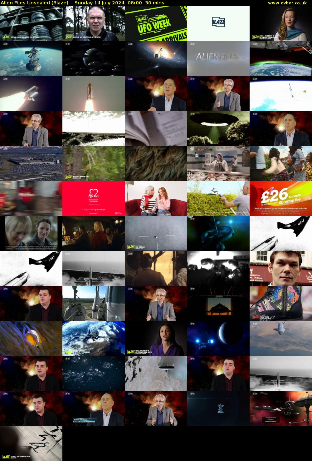 Alien Files Unsealed (Blaze) Sunday 14 July 2024 08:00 - 08:30