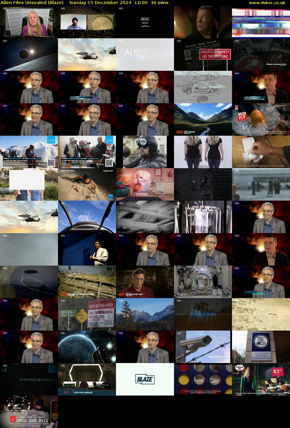 Alien Files Unsealed (Blaze) Sunday 15 December 2024 12:00 - 12:30