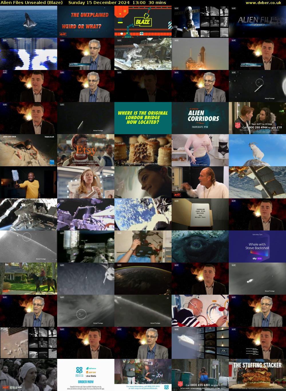 Alien Files Unsealed (Blaze) Sunday 15 December 2024 13:00 - 13:30