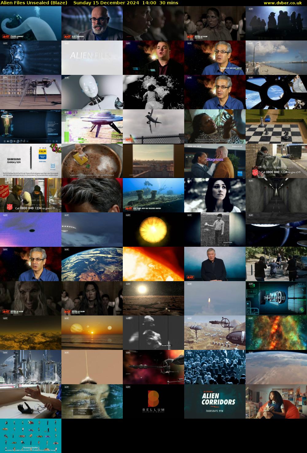 Alien Files Unsealed (Blaze) Sunday 15 December 2024 14:00 - 14:30