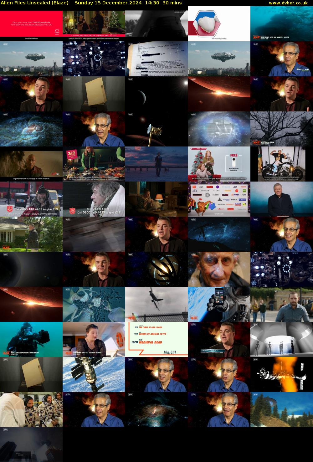 Alien Files Unsealed (Blaze) Sunday 15 December 2024 14:30 - 15:00