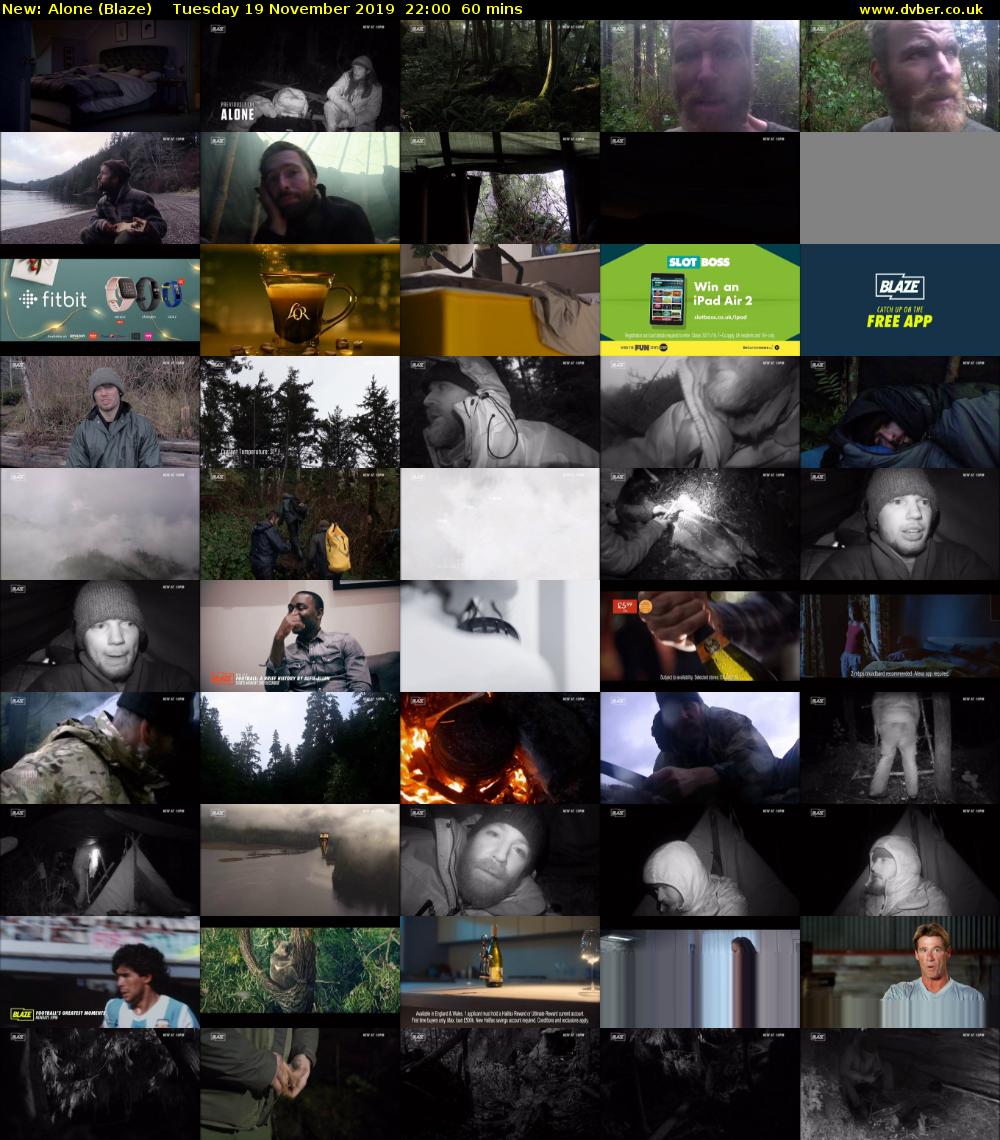 Alone (Blaze) Tuesday 19 November 2019 22:00 - 23:00