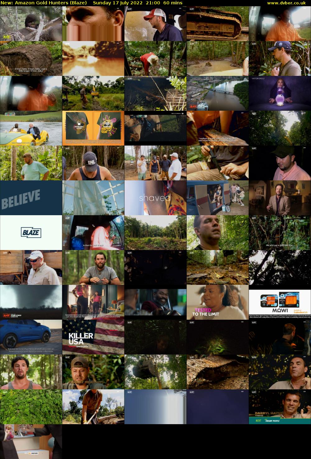 Amazon Gold Hunters (Blaze) Sunday 17 July 2022 21:00 - 22:00