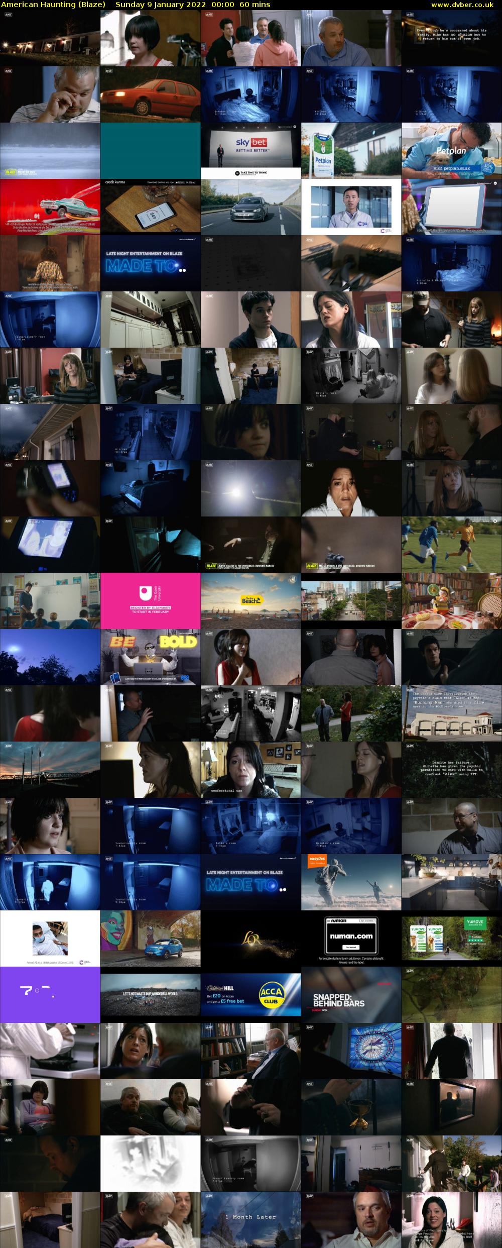 American Haunting (Blaze) Sunday 9 January 2022 00:00 - 01:00