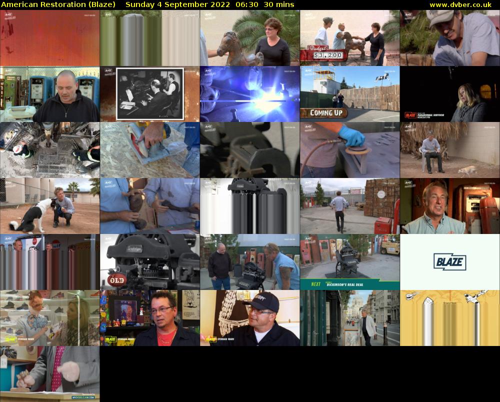 American Restoration (Blaze) Sunday 4 September 2022 06:30 - 07:00