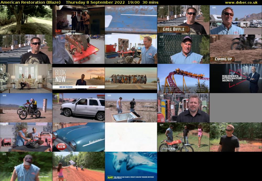 American Restoration (Blaze) Thursday 8 September 2022 19:00 - 19:30
